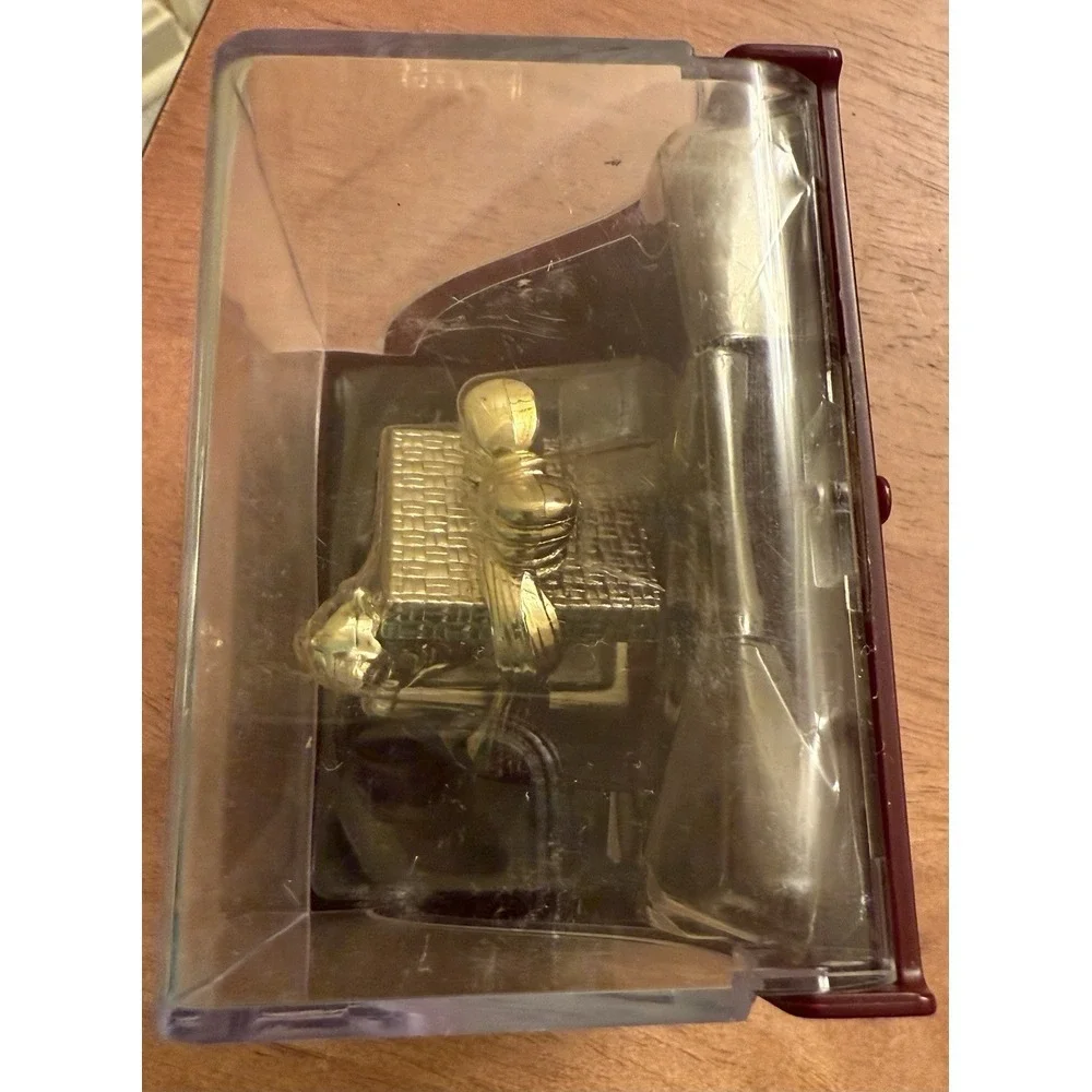 Elgin Gold Kitty Cat In Present Gift Box‎ With Bow Mini Clock In Case